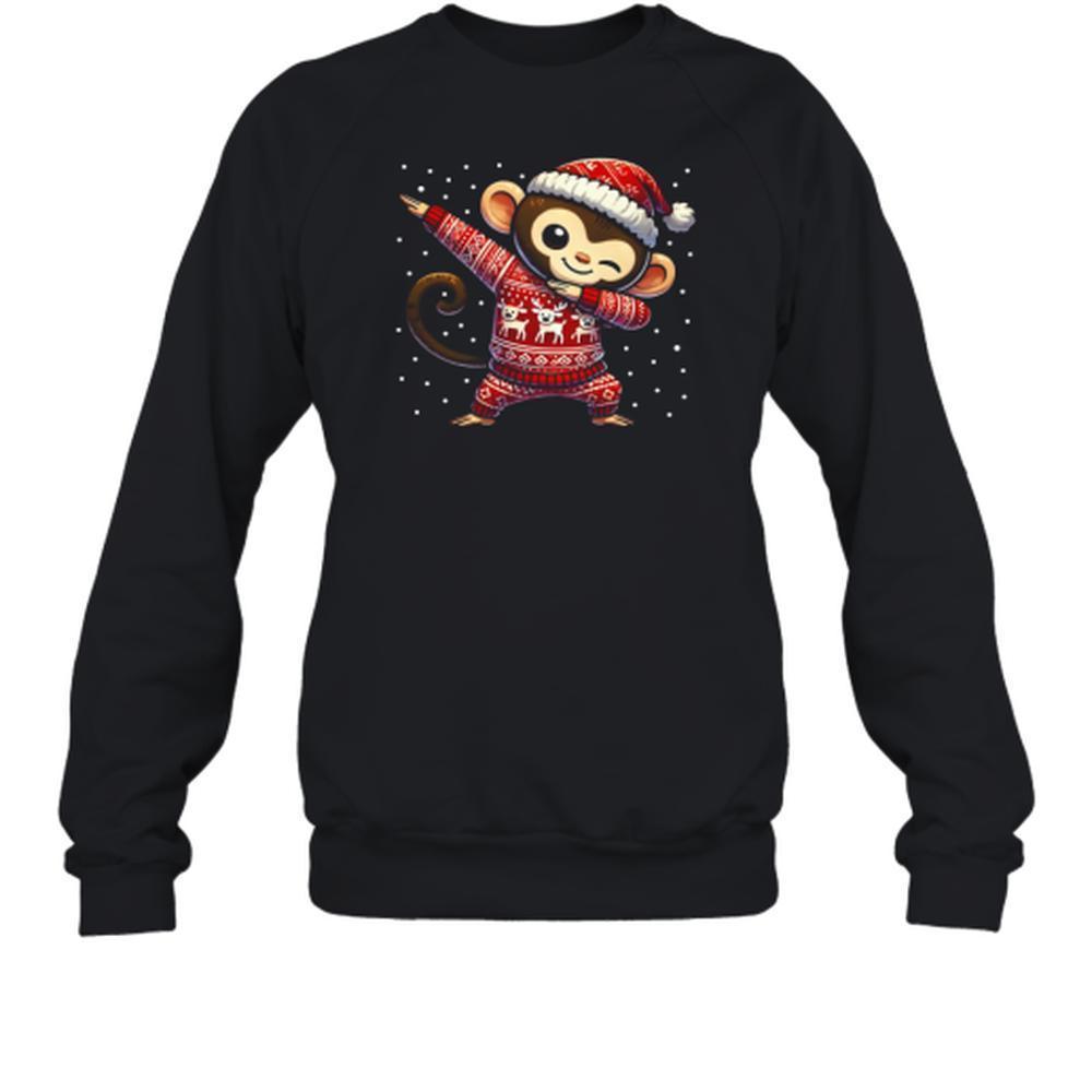 Christmas Monkey Lover Funny Ape Animal Ugly Sweater Party Outfit Sweatshirt